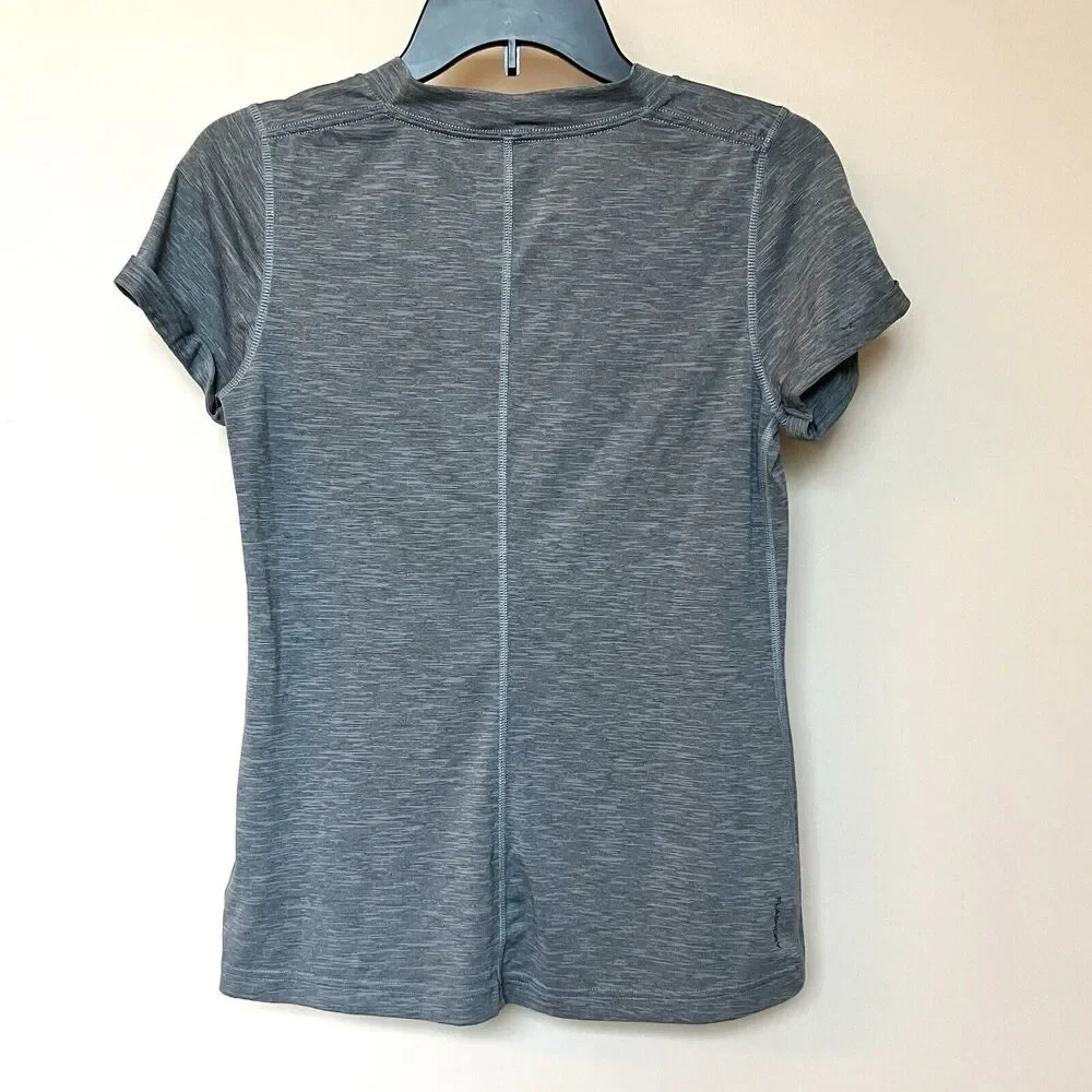 The North Face Shirt Women’s Small Gray Flash Dry Short Sleeve Pullover Sports - Picture 2 of 8